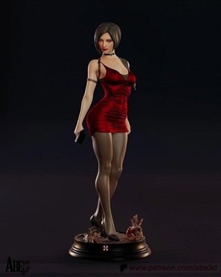 Ada Wong in Red Dress 1/6 Scale Hand Painted Handmade Collectible Figure Statue