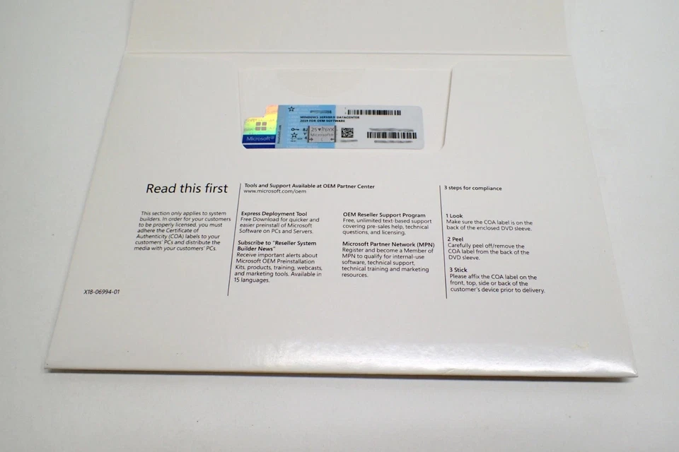 Microsoft Windows Server 2019 Datacenter DVD Kit 16-Core LICENSE KEY 1PK - Image 3 of 4