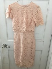 ASOS Pink Lace Dress - Short Sleeve, Knee Length Size 2 - FLAW READ DESCRIPTION