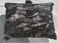 Michael Aram Moire Beaded 12" x 16" Decorative Accent Pillow Silver Metallic NEW