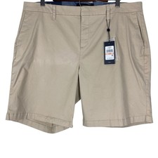 Tommy Hilfiger Womens Hollywood Khaki Beige Shorts 14W Logo Casual