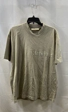 Essentials Fear Of God Men Beige Cotton Worn Tee Shirt Size Medium