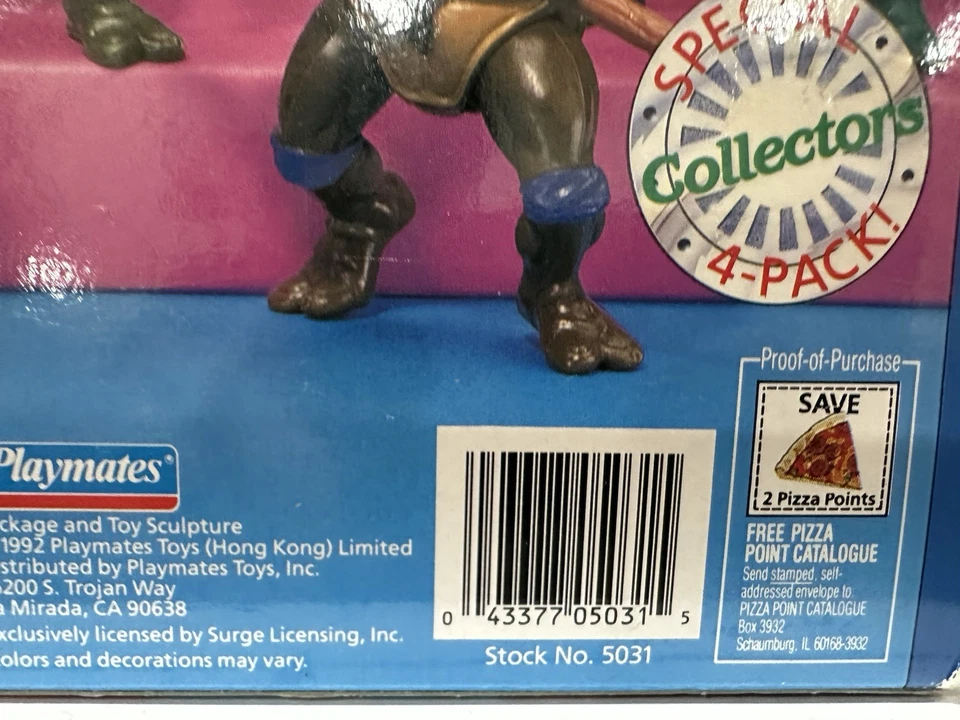 Teenage Mutant Ninja Turtles "Special Collectors 4-Pk" Original 1992 Raro-Sellado Foto 3 de 4
