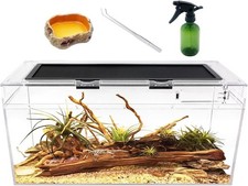Reptile PC Terrarium Set Reptile Tank 20" X 10"x 8" for Insect Fish Tarantula