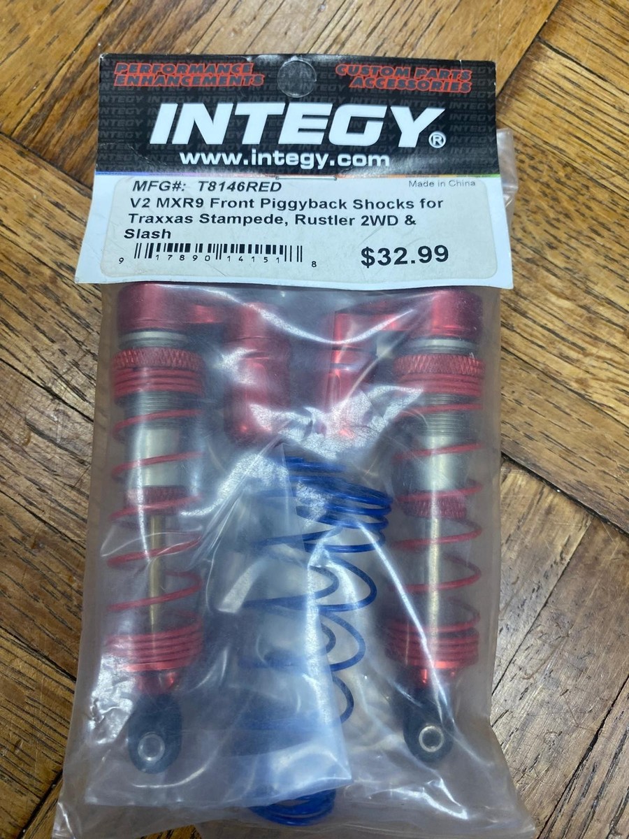 Integy T8146RED V2 MXR9 Front Piggyback Shocks for Stampede