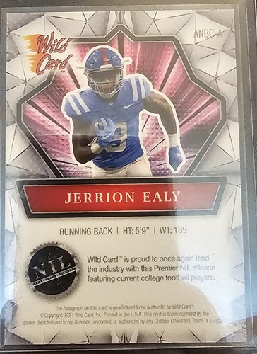 Jerrion Ealy Blue Ink Auto Wild Card ANBC-A - Picture 2 of 2