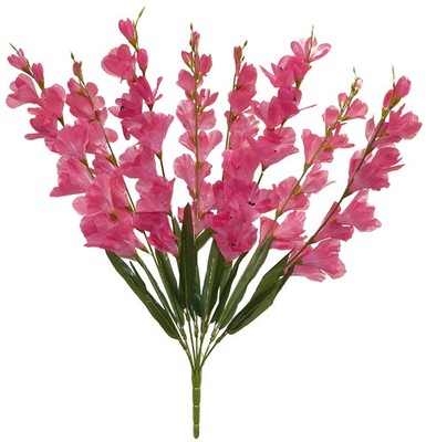 Paradise Blush Pink Gladiolus 32in Fake Flower Faux Foliage Sword Lily Bush for