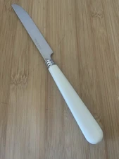 Gibson Look Stainless IVORY Creamy White Plastic SERRATED DINNER KNIFE 8.25" EUC