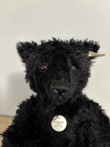 Steiff Titanic “Teddybar”, 1912 Replica, Black Mohair, Growler, Jointed Limbs - Picture 2 of 12
