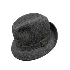 Pendleton Hat Mens 7 Grey Tweed Wool Fedora Trillby Vintage Made in USA Union