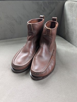 Russell Moccasin Knock-A-Bout Boots Brown Leather Pull On Size 9 EE