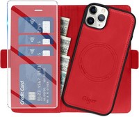 HandyhüLle Iphone 11 Pro PU Leder Wallet Magnetisch Standfunktion Rot 2 In 1