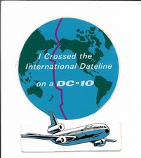 Vintage DC-10 AIRPLANE ADHESIVE BACK LUGGAGE LABEL ORIGINAL