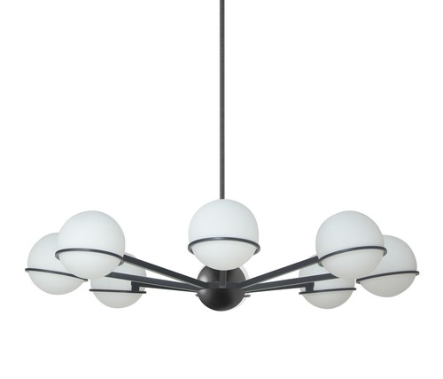 Dainolite SOF-388C Sofia 8 Light 38"W Chandelier - Black