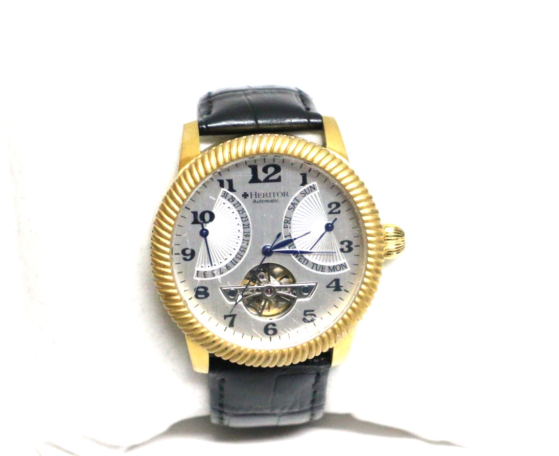 Heritor Automatic Watch Piccard Semi Skeleton Gol… - image 1