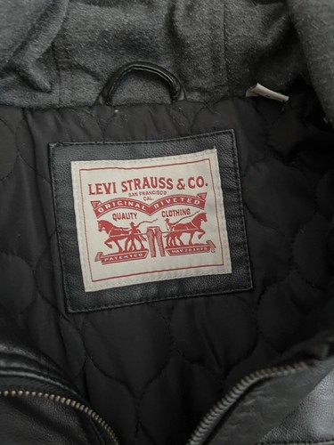 Levi Strauss Leather Bomber Jacket with Warm Interior Size Small - Picture 3 of 8
