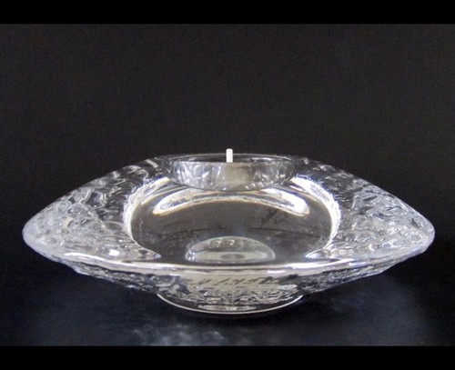 Orrefors Sweden Crystal Discus Votive/Candle Holder 5.5" - Picture 4 of 8