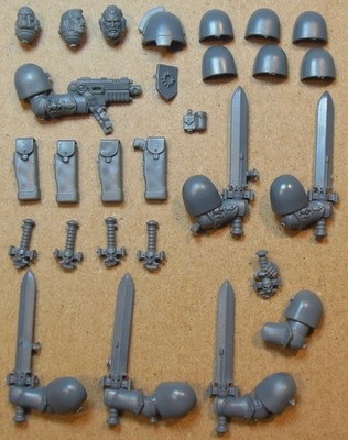 Warhammer 40K Space Marines - Bladeguard Veterans - Power Swords Heads Bits #B