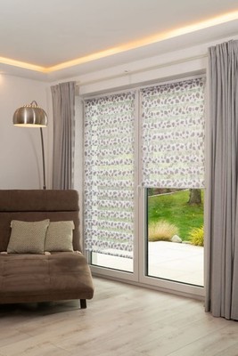 K Home Klemmfix Doppelrollo Fensterdekoration Heimtextilien Madrid Stein Taupe B