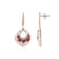 Cavill Silberohrringe Rosé Vergoldet 925 Silber Zirkon 0,102Ct Damen