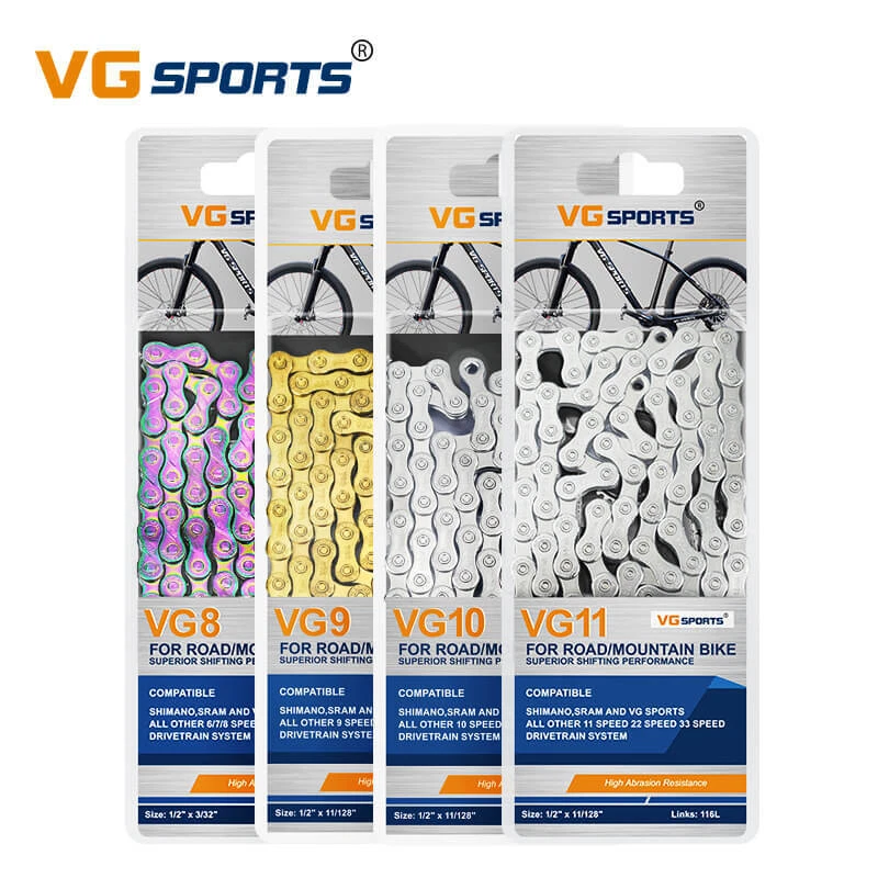 Bicycle Chain 8 9 10 11 Speed 116 Links for MTB Road Bike Chains