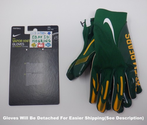 Nike Vapor Knit 4.0 Baylor Bears Gloves Green Team Issue Men's - 3XL READ - Picture 4 of 18