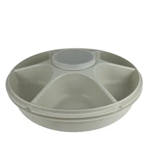 Tupperware Divided Vegetable Relish Chip Dip Serving Tray And Lid No Dip Lid VTG