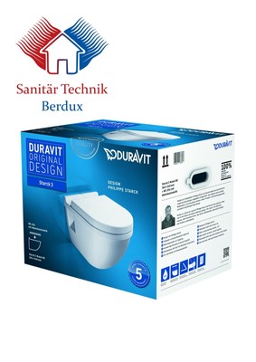 DURAVIT STARCK 3 WAND-WC COMBIPACK TIEFSPÜL SPÜLRAND GESCHLOSSEN+SITZ 42000900A1