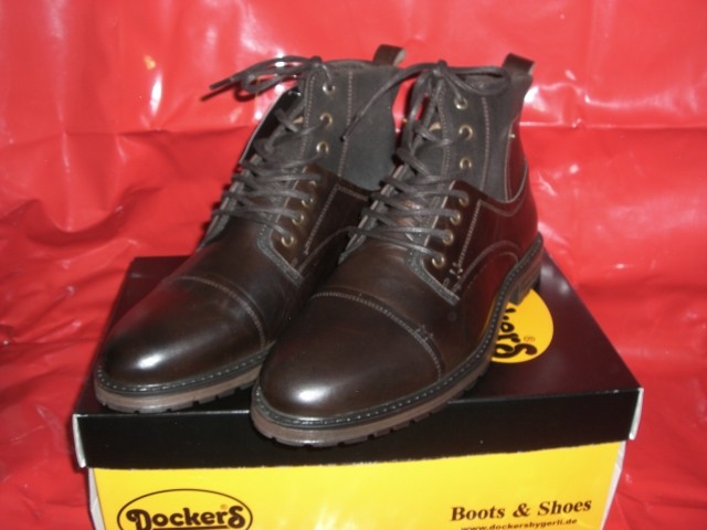 Dockers Schnürboots, Boots Leder/Textil Dunkelbraun Gr. 42 NEU! Dockers Schnürboots, Boots Leder/Textil Dunkelbraun Gr. 42 NEU!