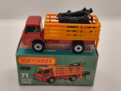 DODGE CATTLE TEUCK BRAUN GELB MATCHBOX SUPERFAST No.71 ENGLAND VON 1976 OVP BOX - Bild 1 von 4