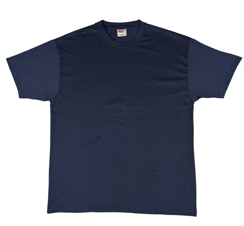 Lote de 12 camisetas vintage años 90 para hombre HANES HEAVYWEIGHT IRR azul o verde XL Foto 2 de 4