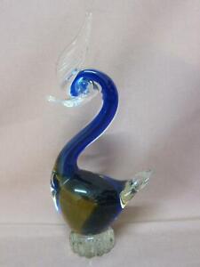 Murano Schwan Figur Glas Glasfigur Vogel Blau Gelb Vogelfigur Muranoglas Ebay