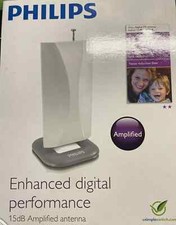 Phillips Digital TV Antenna 15 dB Amplified Enhanced Performance Indoor HDTV NEW