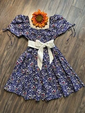 🍄UNIQUE VINTAGE🍄Retro Navy Mushroom and Rooster Dress NWT | LARGE |