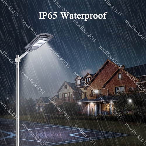 LED Solar Power Street Lamp Cool White 150-600W Remote+Pole Energy Saving Patio - Picture 10 of 16