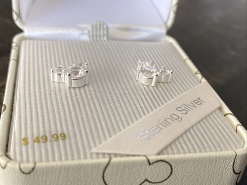Disney Parks Sterling Silver Mickey Mouse Cubic Zirconia Stud Earrings - Picture 4 of 4