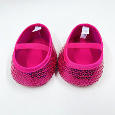 Build a Bear Pink Dress Shoes Sparkle Sequin Mary Jane Flat Teddy Formal Shiny