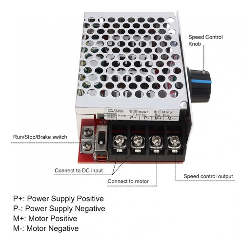 7-80V PWM DC Motor Speed Controller Switch 30A, for 12V 24V 36V 48V 60V 72V - Picture 6 of 12