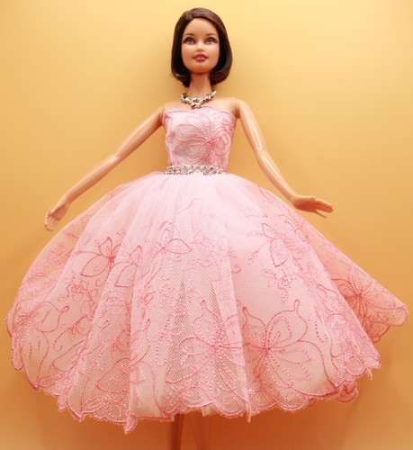 Barbie DRESS 4 PC OUTFIT FITS MODEL MUSE & SILKSTONE w/PINK HIGH HEELS~NO DOLL - Picture 2 of 4