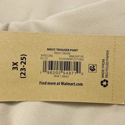 Madden NYC Womens Plus Size 3X (23-25) Trouser Pant Pockets Irish Cream - Picture 10 of 12