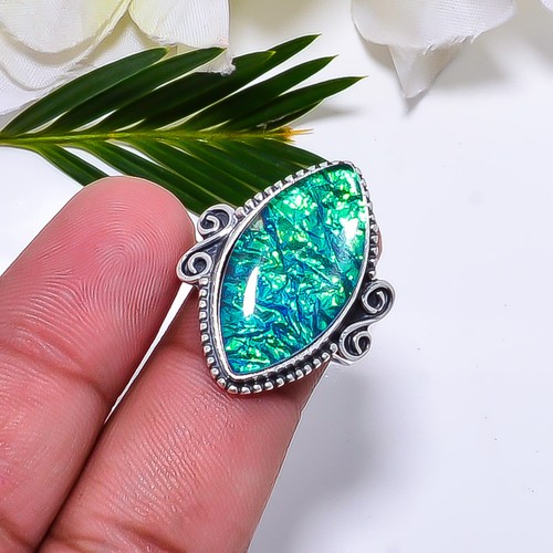 Triplet Fire Opal Marquise Gemstone 925 Sterling Silver Ring Oxidize Jewelry. - Picture 3 of 8