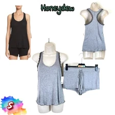 NWT Honeydew S All American Shortie Set Heather Grey 33983 $38