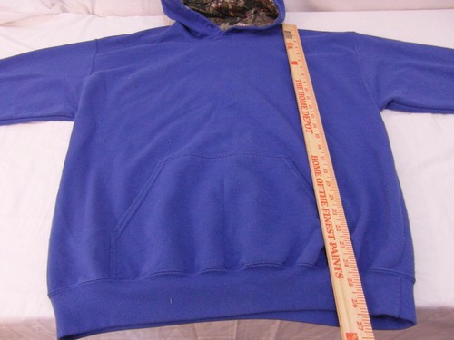 Felpa con cappuccio uomo muschio rovere blu chiaro mimetica grande cotone poliestere - Foto 3 di 12