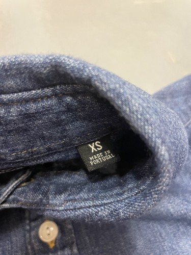 Todd Snyder Albiate Denim Button Up Shirt Spread Collar Medium Wash Blue XS - Picture 4 of 9