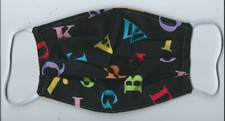 AWESOME School Teacher FACE MASK cotton ABCs washable reversible HANDMADE in USA