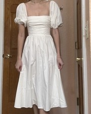 REFORMATION Rachelle Midi Dress in Color: Cream/ivory/white size Xs