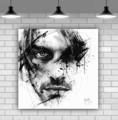 Kurt Cobain Wandkunst Patrice Murciano moderner Leinwanddruck gerahmt zum Aufhängen bereit