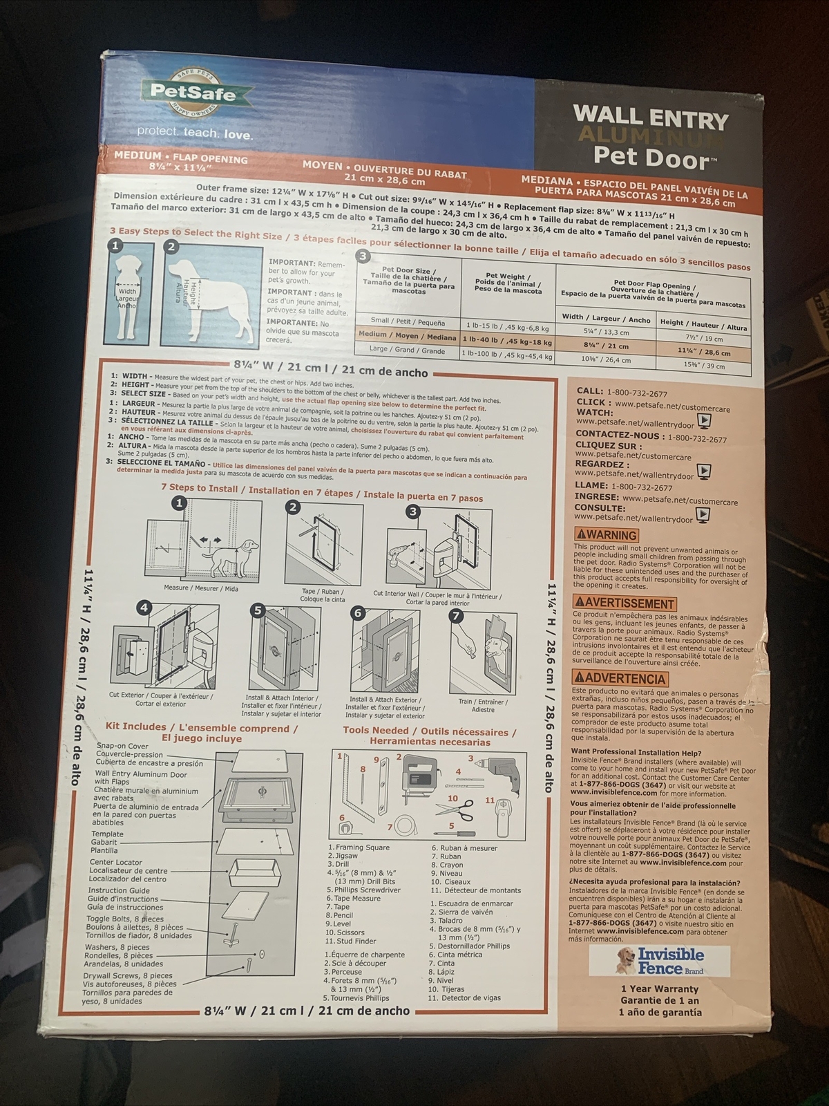 Petsafe Wall Entry dog cat Aluminum Pet Door medium 1 lb Brand New eBay