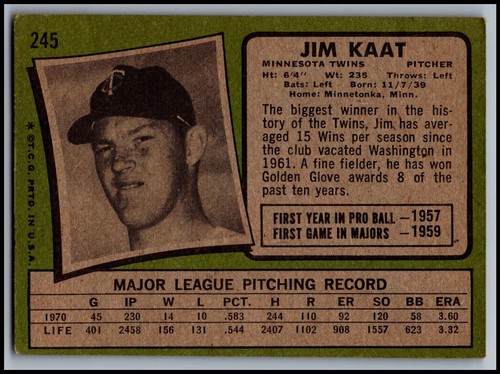 1971 Topps Baseball Cards 1-263 - You Pick - aaalvins - Picture 175 of 193