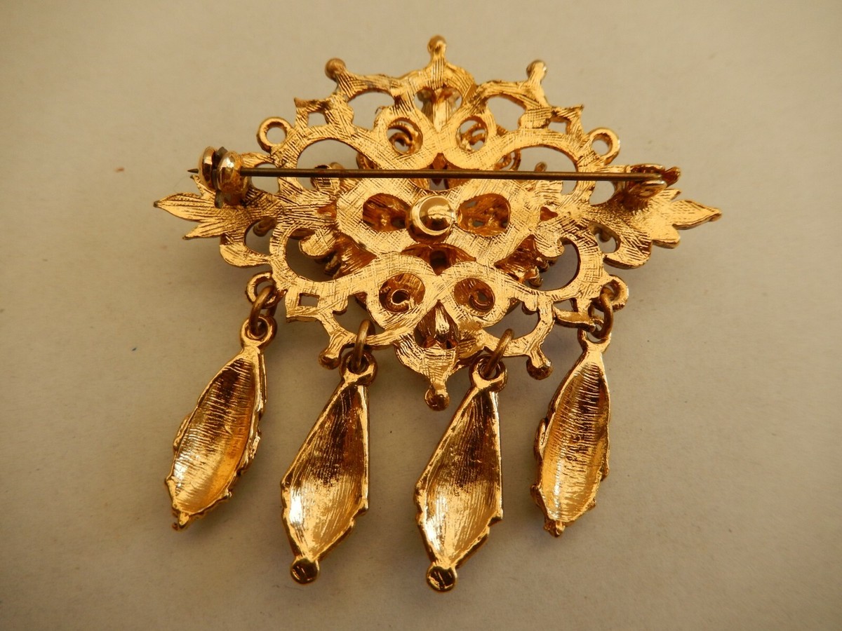 Broche Ancienne Couleur Or - État Très Bon - Bijou Fantaisie Vintage - Occasion